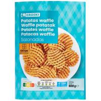 Patatas waffle sazonadas EROSKI, bolsa 600 g