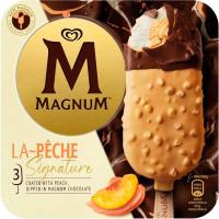 Helado bombón de melocotón MAGNUM, pack 3x90 ml