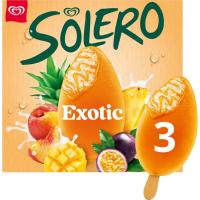 Helado bombom de frutas exóticas SOLERO, pack 3x90 ml