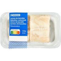 Lomos de bacalao desalado EROSKI, pack 2x125 g