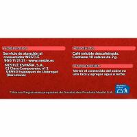 Café soluble descafeinado NESCAFÉ, caja 10 sobres