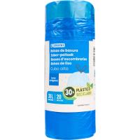 Bolsa basura autocierre azul cubo alto 30L EROSKI, pack 20 uds