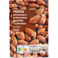Almendra con piel cruda EROSKI, bolsa 200 g