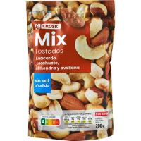 Mix frutos secos tostatos sin sal EROSKI, bolsa 200 g Mix frutos secos tostatos sin sal EROSKI, bolsa 200 g