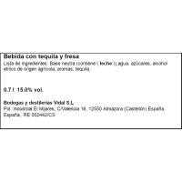 Licor crema de fresa con tequila CATRILIKA, botella 70 cl