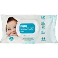 Toallitas bebé aqua EROSKI, paquete 64 uds