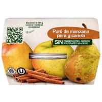 Puré de manzana, pera y canela, pack 2x150 g