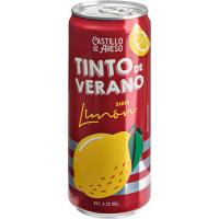Tinto de verano limón CASTILLO DE ARESAO, lata 33 cl Tinto de verano limón CASTILLO DE ARESAO, lata 33 cl