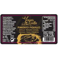 Pimiento de piquillo en tiras JOYAS DEL VALLE, frasco 175 g