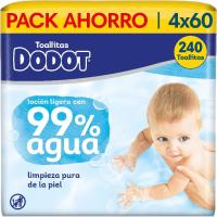 Toallitas DODOT TOTAL CARE AQUA, paquete 4x60 uds