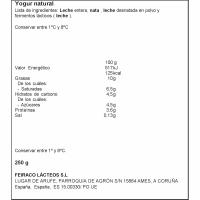 Yogur griego natural FEIRACO, tarrina 250 g