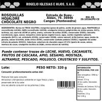 Rosquillas de hojaldre y choco negro R. IGLESIAS, bandeja 320 g