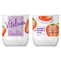 Yogur desnatado sabor fresa DANONE VITALINEA, pack 4x120 g