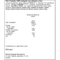 Pan tostado integral RECONDO, 30 rebanadas, paquete 270 g