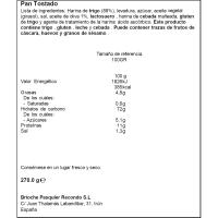 Pan tostado normal RECONDO, 30 rebanadas, paquete 270 g