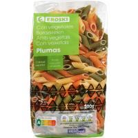 Plumas con vegetales EROSKI, paquete 500 g