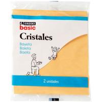 Bayeta limpia cristales 35x40 EROSKI basic, pack 2 unid.