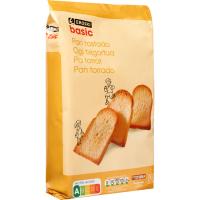 Pan tostado EROSKI basic, 30 rebanadas, paquete 270 g