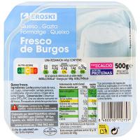 Queso fresco tradicional de Burgos EROSKI, tarrina 500 g