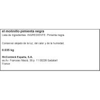 Pimienta molinillo DUCROS, frasco 35 g