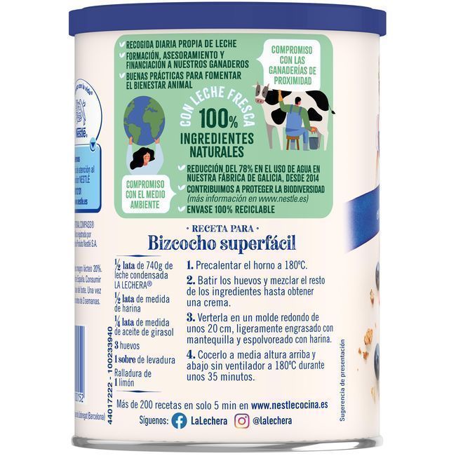 Leche Condensada LA LECHERA, lata 740 g