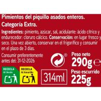 Pimiento de piquillo entero EROSKI, frasco 225 g 