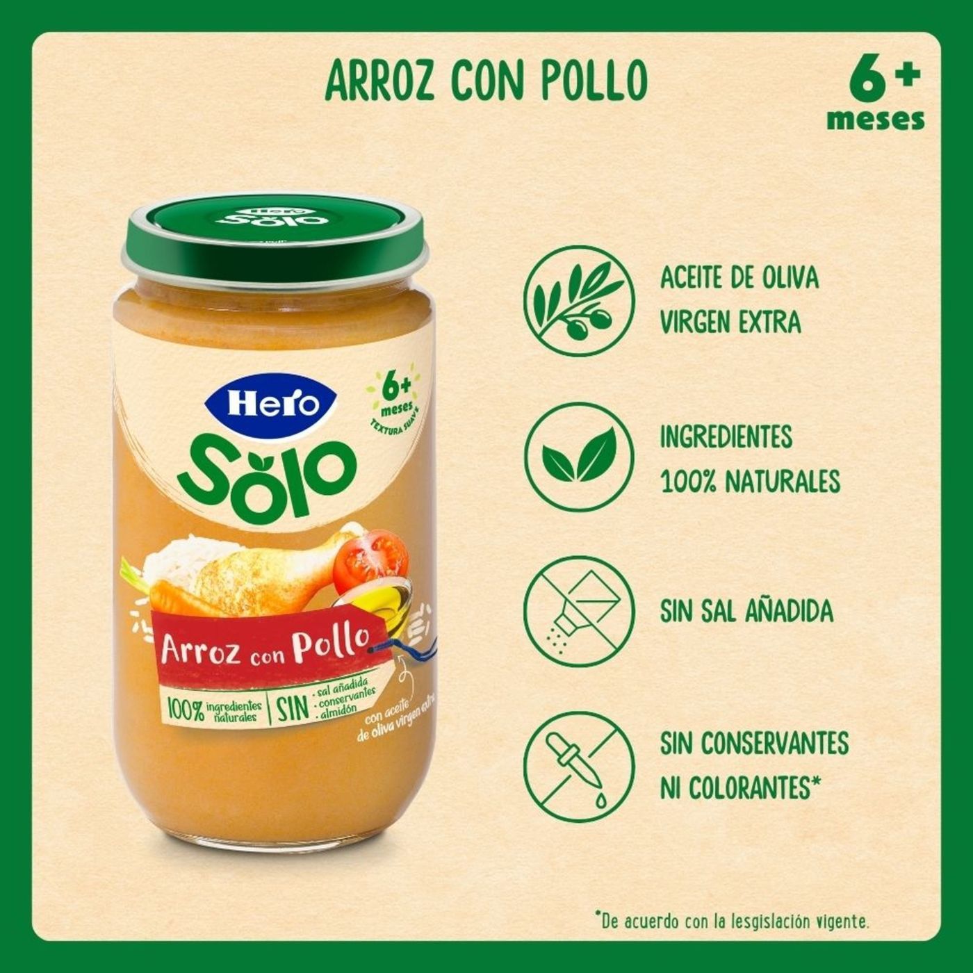Potito de arroz con pollo HERO, tarro 235 g 