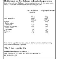 Mejillón en escabeche PALACIO DE ORIENTE, lata 115 g