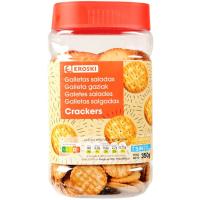 Galleta salada mini cracker EROSKI, bote 350 g