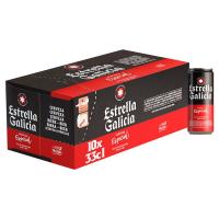 Cerveza especial ESTRELLA GALICIA, pack lata 10x33 cl