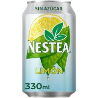 Refresco de té al limón sin azúcar NESTEA, lata 33 cl