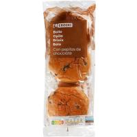 Bollo con pepitas de chocolate EROSKI, 6 uds,  paquete 240 g