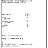 Mejillón al natural 13/18 piezas FRISCOS, lata 69 g