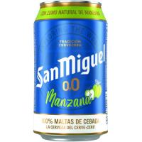 Cerveza sin alcohol sabor manzana 0,0 SAN MIGUEL, lata 33 cl