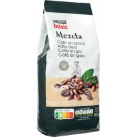 Café en grano mezcla EROSKI BASIC, paquete 500 g