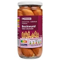 Salchichas Bockwurst EROSKI, 5 uds, frasco 250 g