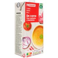 Caldo de carne EROSKI, brik 1 litro