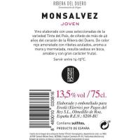 Vino Tinto Joven D.O. R. del Duero MONSALVEZ, botella 75 cl