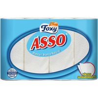 Papel de cocina blanco FOXY ASSO, 4 rollos, paquete 412 g